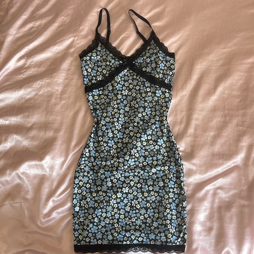 H&M lace strap tank mini dress